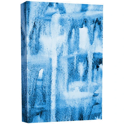wall26 Framed Canvas Print Wall Art Watercolor Blue Icicle Collage Close Up Nature Abstract Drawings Realism Nautical Scenic Colorful Blue Ultra for Living Room, Bedroom, Office - 12