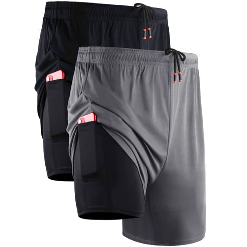NELEUS Men's 2 in 1 Running Shorts with Liner,Dry Fit Workout Shorts with Pockets
