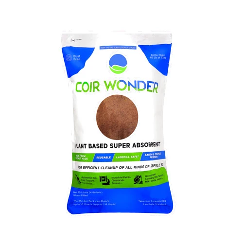 Coir Wonder 3-in-1 Oil Absorbent, Paint Hardener & Sweeping Compound – 15 Liter (15.9 Quart) – for Oil, Biohazard, Spill Kit – Granular Powder – Solidifies 33 Cups Fry Cooking Oil Without Heat