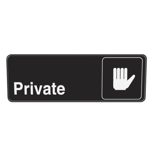 Hillman 841756 Private Visual Impact Self Adhesive Sign, Black and White Plastic, 3x9 Inches 1-Sign