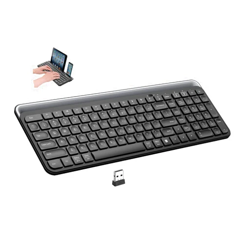 BreSii Bluetooth Keyboard for Ipad Wireless Keyboard with Tablet Phone Holder and Mouse Pad,(Keyboard protector) Tablet Keyboard Bluetooth USB Keyboard for Smatphone,Tablets,PC, Computer, Laptop, Mac (Black)