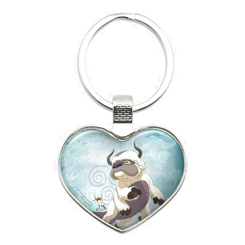GRAPHICS & MORE Avatar the Last Airbender Appa & Momo Keychain Heart Love Metal Key Chain Ring