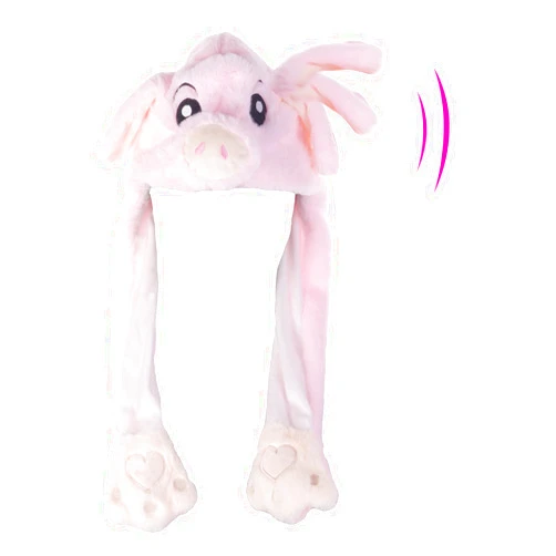 GADMEXILY Ear Moving Hat Plush Animal Ears Jumping up Hat Halloween Christmas Cosplay Novelty Party Cap for Adult Women Kids