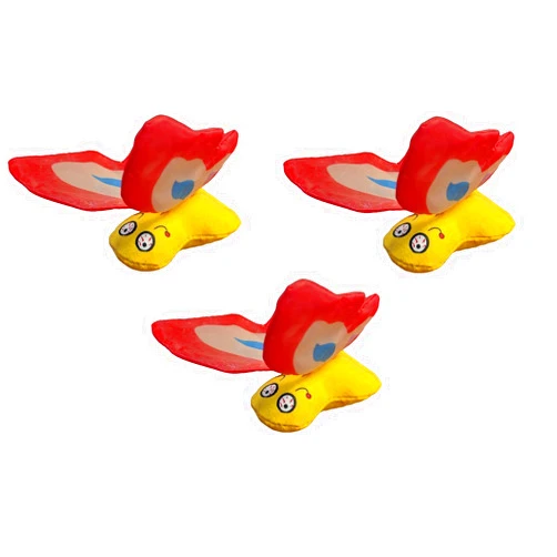 Yeowww! Duckyworld 100% Organic Flower Leaf Catnip Cat Toy Butterflies (3 Toys, Red)