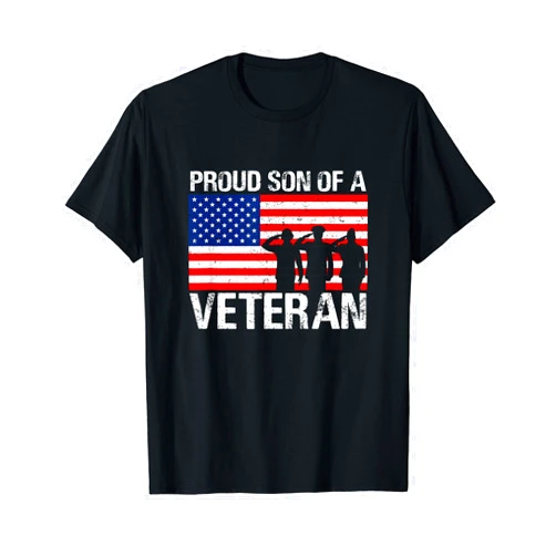 US Armed Forces Veterans Apparel & Gifts Outlet USA United States Military Family Proud Son Of A Veteran T-Shirt