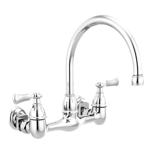 Peerless P2765LF Elmhurst Two-Handle Kitchen Faucet Wall-Mount, Chrome