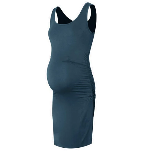 Smallshow Women's Maternity Dress Summer Ruched Pregnancy Tank Dress Clothes