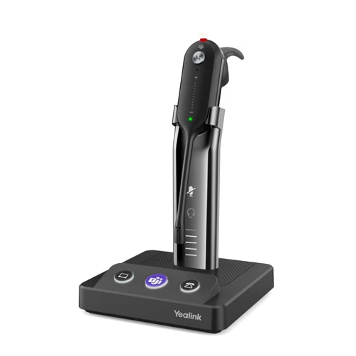 Yealink Wireless DECT Headset WH63,Teams Certified,Single Ear Office Headset for Desk Phone and Computer Softphone,Noise Cancelling Mic,Compatible Polycom Grandstream IP Phone