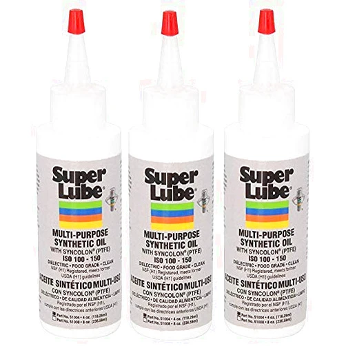 Super Lube 51004 Synthetic Oil with PTFE, High Viscosity, 4 oz Bottle (Тhree Pаck)