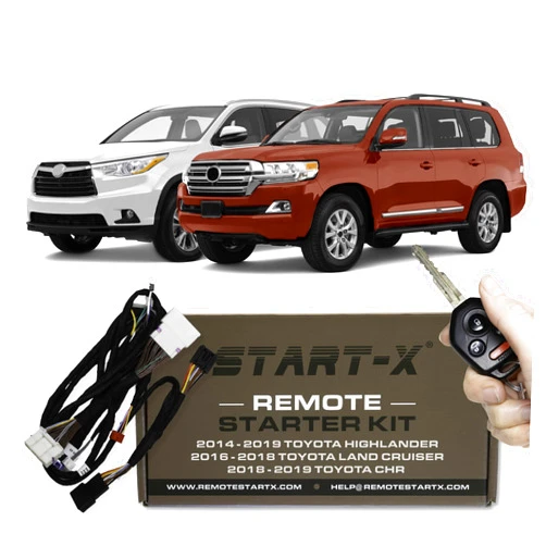 Start-X Plug N Play Remote Starter Kit for Toyota Highlander 2014-2019, C-HR 2018-2019, Land Cruiser 2016-2018 / Push to Start