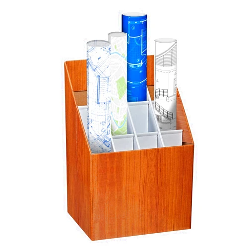 Adir Corp. Blueprint Storage Bin Organizer - Vertical File Box for Blueprints, Posters, Construction Plans, Gift Wrap, And Map Holder Station - Cardboard Blueprint Holder