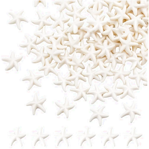SUNNYCLUE 1 Box 150Pcs Starfish Beads Boho Style Pure White Synthetic Turquoise Starfish Animal Beads Bulk Summer Sea Ocean Starfish Charms Loose Spacer Star Beads for Jewelry Making Beading Kits