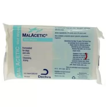 Dechra MalAcetic Wet Wipes for Dogs & Cats 25 Count