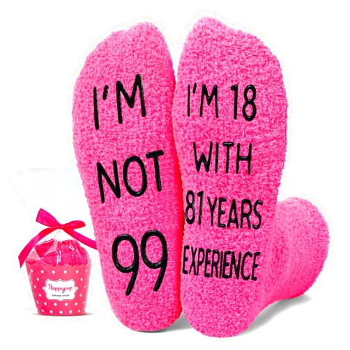 HAPPYPOP 91 92 93 94 95 96 97 98 99 100 Birthday Gifts For Women - Birthday Socks For Old Lady