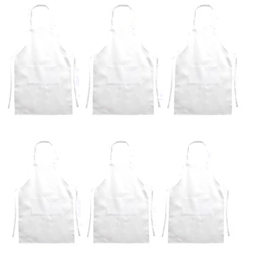 GOESUP 6 Pack Chef Apron Kitchen Cooking Apron with Two Pockets Baker Costume Aprons for Men and Women