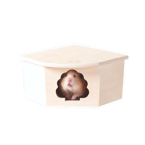 Tafit Natural Wooden Hamster House Hideout Small Animals Habitat Exploring Toys for Dwarf Hamster, Syrian Hamster, Gerbils, Mice, Rats, Hedgehog, Lemmings (Tree Shape Hole)