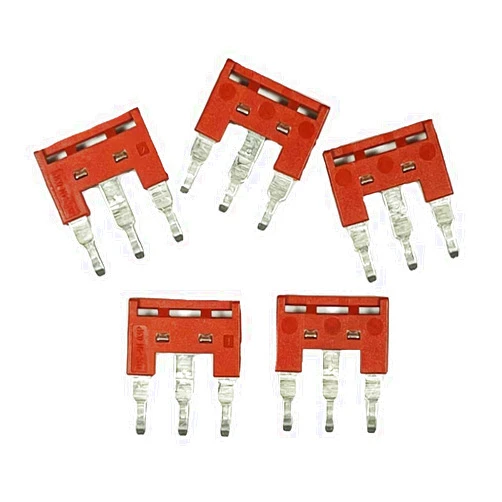 International Connector Dinkle DSS4N-03P DIN Rail Terminal Block Press-Fit Jumper for DK4N Three Pole 3-Pole, Pack of 5