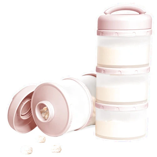Termichy Stackable Formula Dispenser Portable Milk Powder Container, 2 Pack, Light Pink