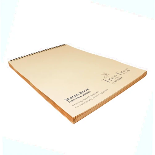 Artway Tree Free – Spiral Bound A4 Cotton Rag Paper Sketchbook - Beige – 40 Sides/20 Pages of 250gsm 100% Cotton Rag Paper – 100% Recycled Tree Free Sketchbook