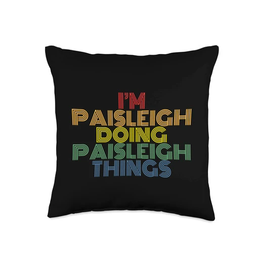 Paisleigh Personalized Name Tees Paisleigh Things Personalized Name Throw Pillow, 16x16, Multicolor