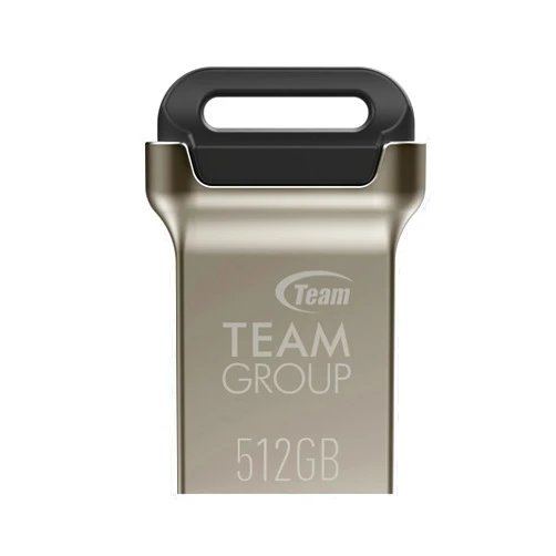TEAMGROUP C162 512GB USB 3.2 Gen 1 USB 3.1/3.0 Mini Fits Metal Read 140MB/s Flash Thumb Drive External Data Storage Memory Stick Compatible with Computer/Laptop Black TC1623512GB01