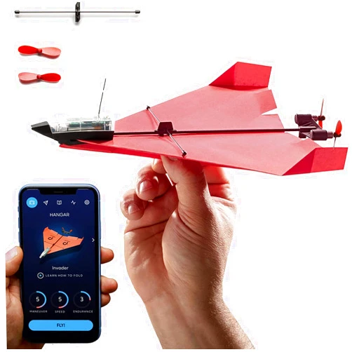 POWERUP 4.0 The Next-Generation Smartphone RC Controlled Paper Airplane Kit. Easy to Fly with Autopilot & Gyro Stabilizer. For Hobbyists, Pilots, Tinkerers. STEM Ready with DIY Modular Kit