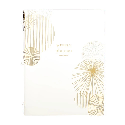 russell+hazel Weekly Planner Signature Binder Insert, Office Supplies, with Gold Foil Accents, 56 Sheets, 8.5” x 11”