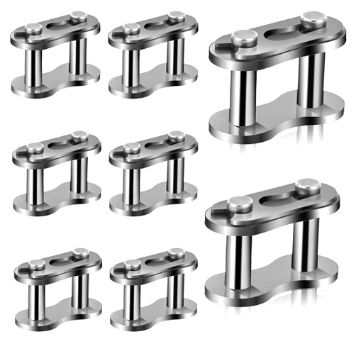Xthrotsenk 8 Pcs #40 Chain Master Links Roller Bike Bicycle Chain Link Connecting Links Motorcycle Chain Link Connector Steel Alloy Heavy Duty Master Link Replacement for Bike Bicycle Mini Karting Pit Scooter
