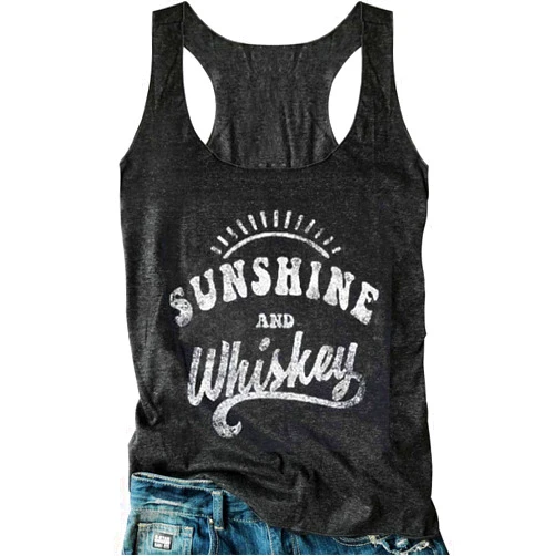 LANMERTREE Country Concert Tank Tops Women Vintage Sunshine Racerback Tank Tops Summer Casual Classic-Fit Sleeveless T Shirt Cami