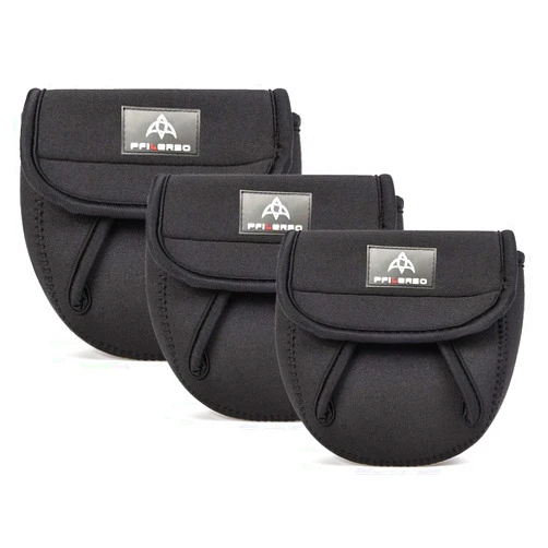 PFILERSO 3Pcs Fishing Spinning Reel Covers Bag Baitcasting Trolling Fishing Reel Protective Case Pouch Sleeve Gloves Fishing Bags Fits 1000-8000 Series Reel 3Size (3Pack 3szie)