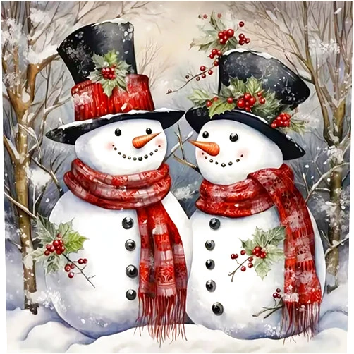 Acelii 5D Winter Christmas Diamond Painting Kits for Adults Beginners,Winter Snowman Diamond Art Kit,DIY Full Round Drill Diamond Dot Gem Art Kits for Adults,Home Wall Decor 13.78x13.78 Inch