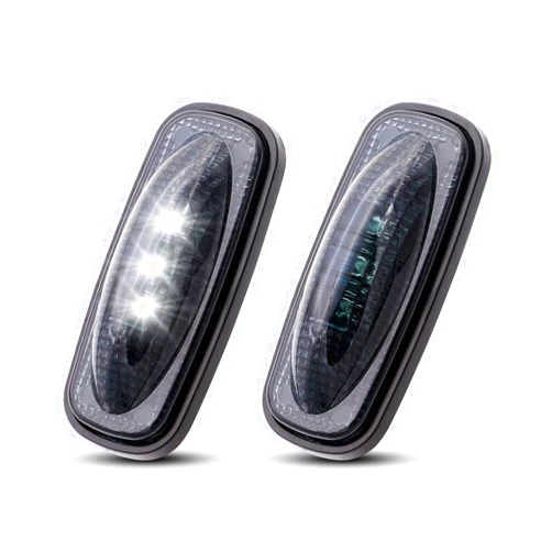 Ledvillage (2 Pcs) 3.4 Inch Smoked Lens White 3 Diodes Bright Flux F3 Piranha LED Side Marker Lights For Dually Bed 12V DC Sealed Flush Mount UK12