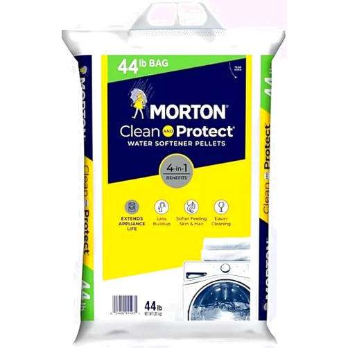 Generic Morton Water Softener Pellets, Clean and Protect, 44 Lb, White