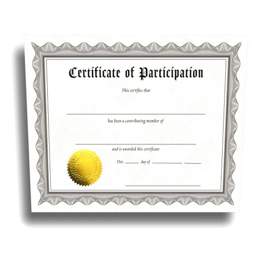 Desktop Publishing Supplies Certificate of Participation Certificate Paper with Embossed Gold Foil Seals - 30 Pack - Parchment Award Certificates for Students, Teachers, Employees - 8.5