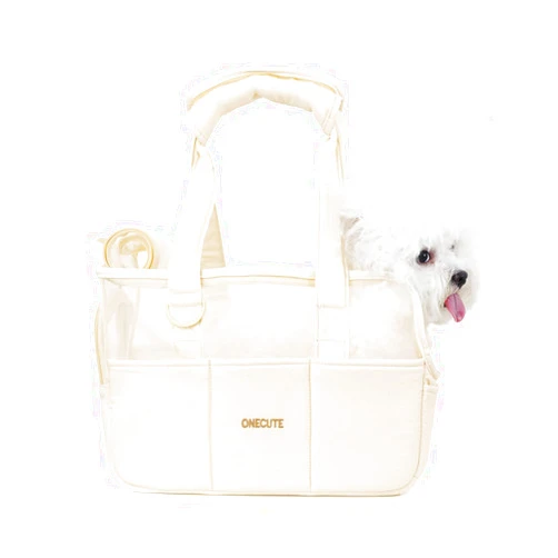 ONECUTE Dog Carrier for Small Dogs Rabbit cat with Large Pockets, Cotton Bag, Dog Carrier Soft Sided, Collapsible Travel Puppy Carrier (Beige Breathable, 13.6
