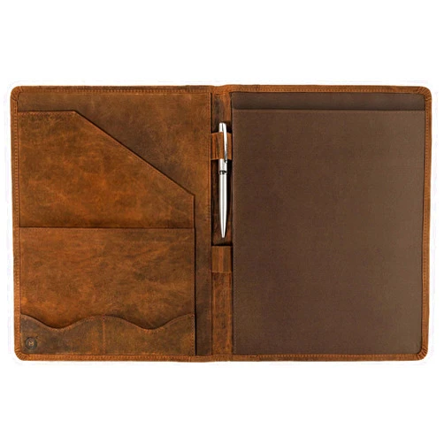 Moonster Leather Portfolio Professional Organizer Padfolio – Resume Folder with Luxury Pen, Stylish Document Folio for Letter Size Writing Pad w/Business Card Holder, Portfolios for Men & Women MOONSTER®