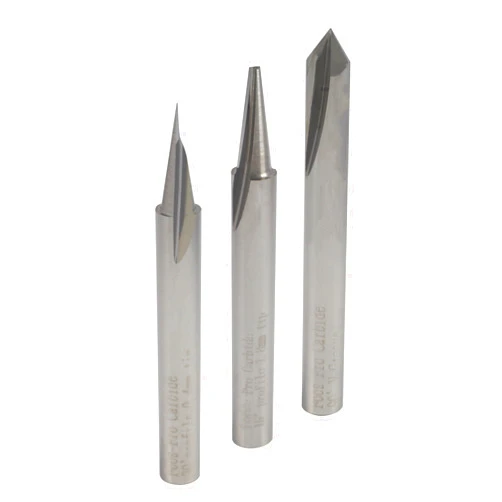 FOOS Wood Carving Router Bit Set - 3pcs 15°,20°,90° (3 Flutes) - Solid Carbide - 1/4” Shanks - USA Veteran Owned
