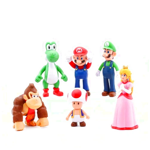 Califo 6Pcs Cartoon Characters,Cartoon Movie Figures Toys,Mary Toys Bros Princess, Turtle, Cake Topper Decoration Party Supplies Gifts for Kids Fans.