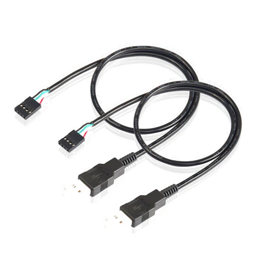 PNGKNYOCN 4Pin Motherboard Female Header to USB Adapter Cable,2 Pack USB 2.0 Type A Male to Dupont 4 Pin Female Motherboard Cable Cord（50cm）