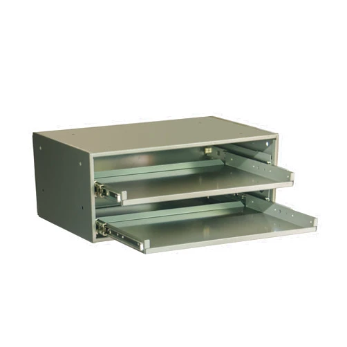 Durham 302B-15.75-95 Heavy Duty Bearing Slide Rack with 2 Large Compartment Boxes, 150 lbs Capacity, 15-3/4