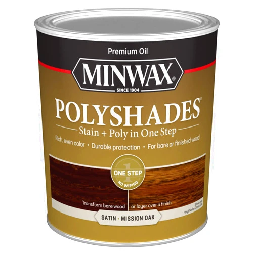 Minwax 1 qt Minwax 61385 Mission Oak PolyShades Wood Stain and Polyurethane, Satin