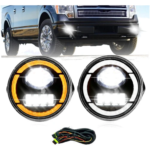 Shocklight LED Fog Lights Fit for 2006-2014 Ford F-150 F150 Truck Fog Lamps with Daytime Running Lights&Turn Signal Lights