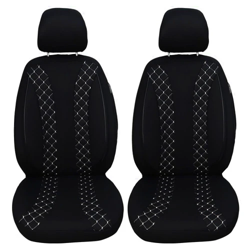BREMER SITZBEZÜGE Dimensions Car Seat Covers Compatible with Nissan X-Trail T32 Driver & Passenger Set from 2014,Car Seat Covers Protective Cover Set Car Seat Covers Pack of 2 in Black/White Stitching