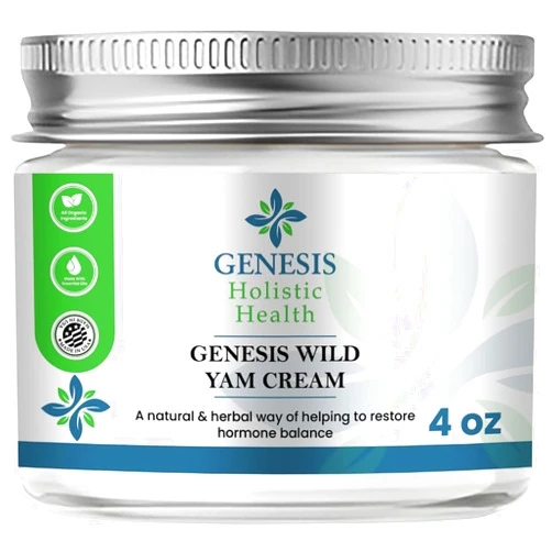Genesis Holistic Health Genesis Wild Yam Root Cream, Organic Balancing Cream for Women, Deep Nourishment and Hydration, Made with Wild Yam Root, Chaste Tree Berry, and Red Clover, 4oz