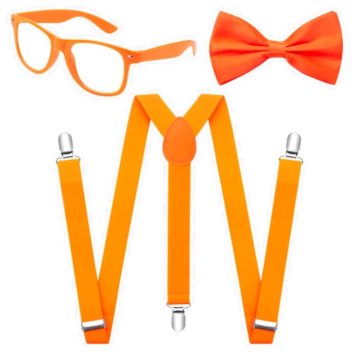 LJCTULY Suspenders for Boys Girls, Mens suspender and bow tie set with Glasses