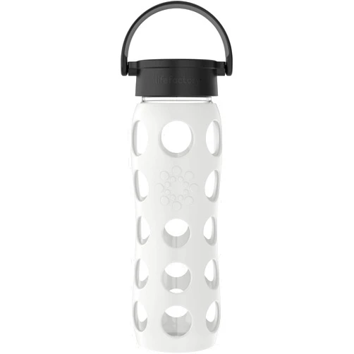 Lifefactory Classic Cap, Cool Grey 22-Ounce BPA-Free Glass Water Bottle with Protective Silicone Sleeve, 22 Ounce 22 Ounce Cool Gray