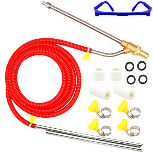 Angela&Alex Pressure Washer Sandblasting Kit, 5000 PSI Wet Sandblaster Attachment, Power Washer Sandblasting with Replacement Ceramics Nozzle, 1/4 Inch Quick Disconnect Sandblasting Kit
