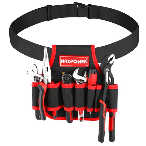 MAXPOWER Tool Belt, Electrician Tool Pouch with 7 Pockets, Toolbelt for Home DIY, Carpenter, Woodworker, Construction, Plumber