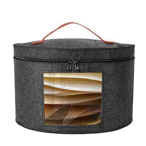 Munskine Hat Boxes for Women Storage & Men Foldable Hat Storage Boxes - Large Capacity Storage Box With Lids Round Box With Dustproof Lid Toy Storage - Dark Grey