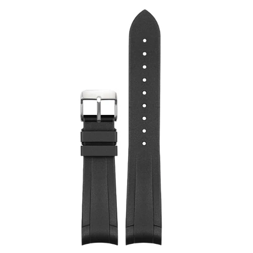 DASEB Rubber Watchband For Tudor Black Bay GMT Watch Strap Curved End Folding Buckle Black Blue Red 22mm Wrist Band